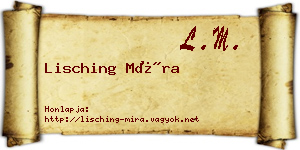 Lisching Míra névjegykártya